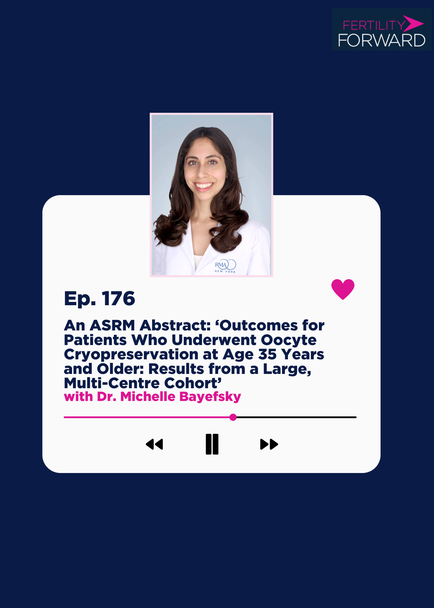 Ep 176: An ASRM Abstract: &lsquo;Outcomes for Patients Who Underwent Oocyte Cryopreservation at Age 35 Years and Older: Results from a Large, Multi-Centre Cohort&rsquo; with Dr. Michelle Bayefsky